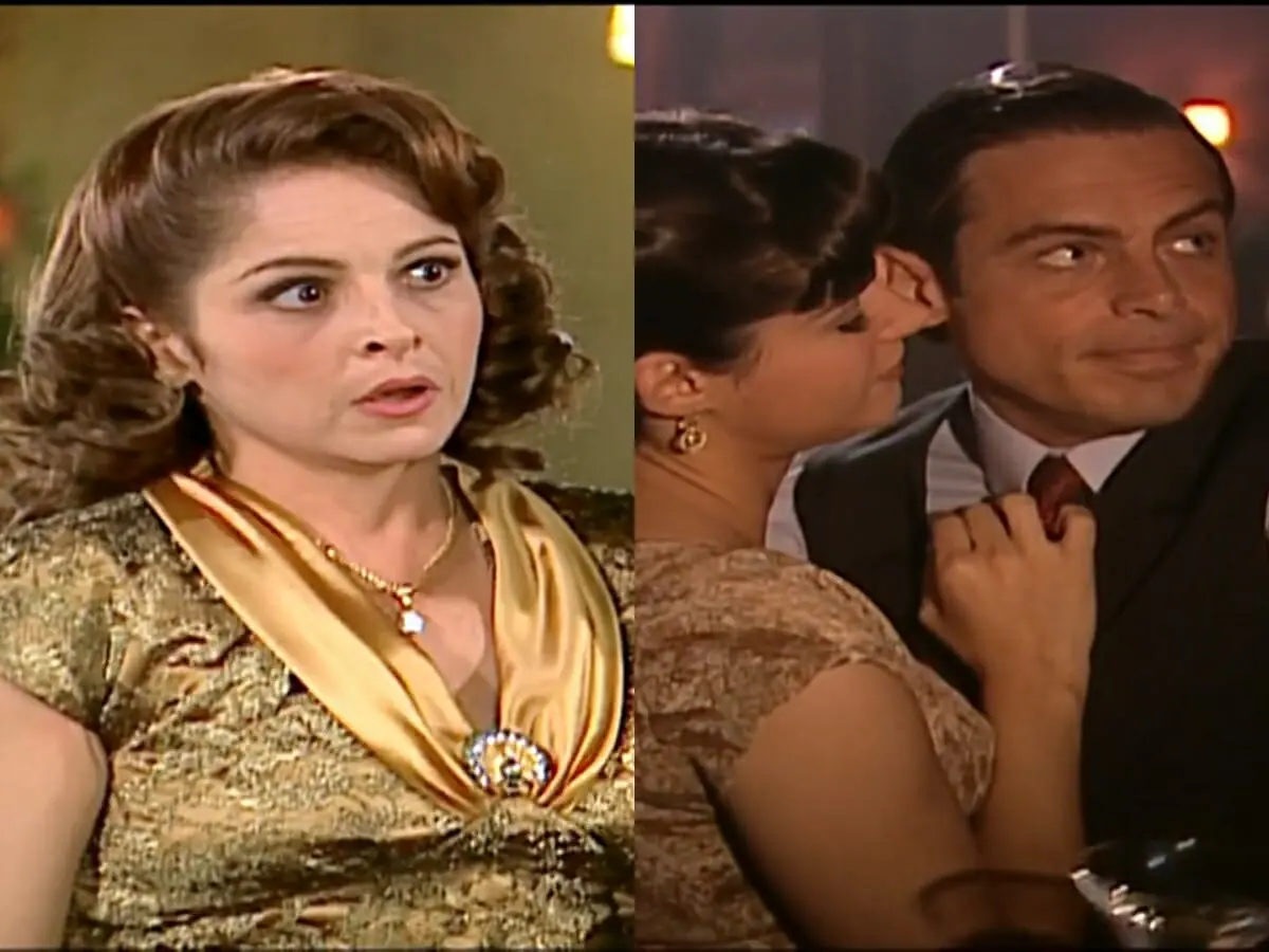Olívia (Drica Moraes), Dalila (Fernanda Machado) e Raul (Luigi Baricelli) de Alma Gêmea