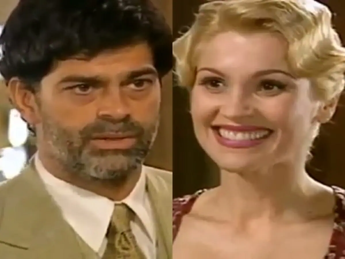 Rafael (Eduardo Moscovis) e Cristina (Flávia Alessandra) de Alma Gêmea