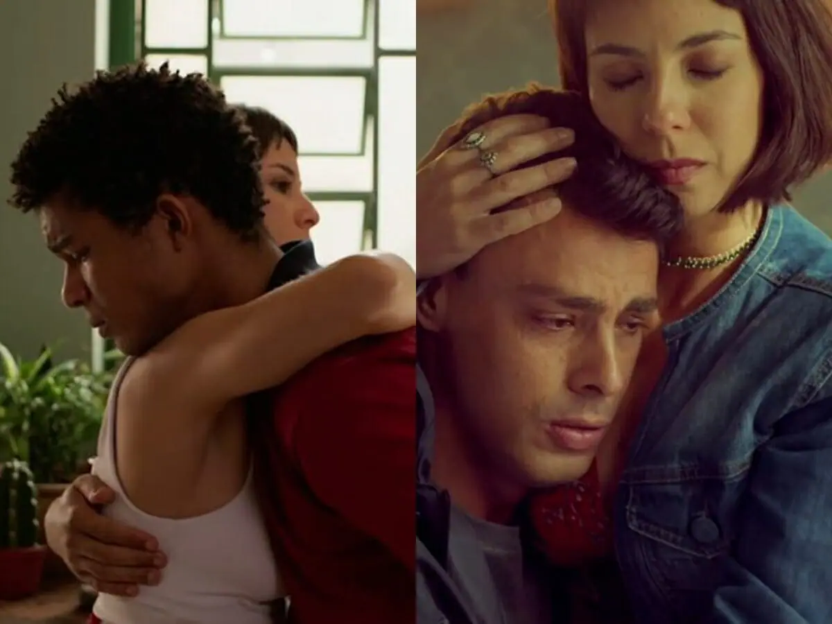 Ravi (Juan Paiva), Lara (Andréia Horta) e Christian (Cauã Reymond) de Um Lugar ao Sol