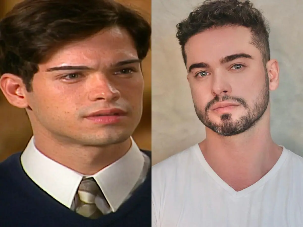 Sidney Sampaio como o Felipe de Alma Gêmea e atualmente