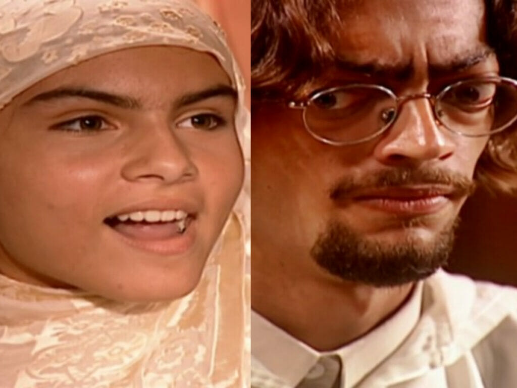 Sumaya (Carolina Macieira) e pretendente interpretado por Fernando Caruso em O Clone (Reprodução)