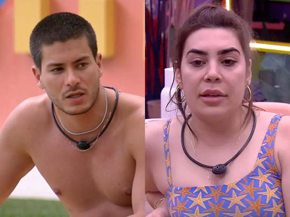 Arthur Aguiar e Naiara Azevedo no BBB 22