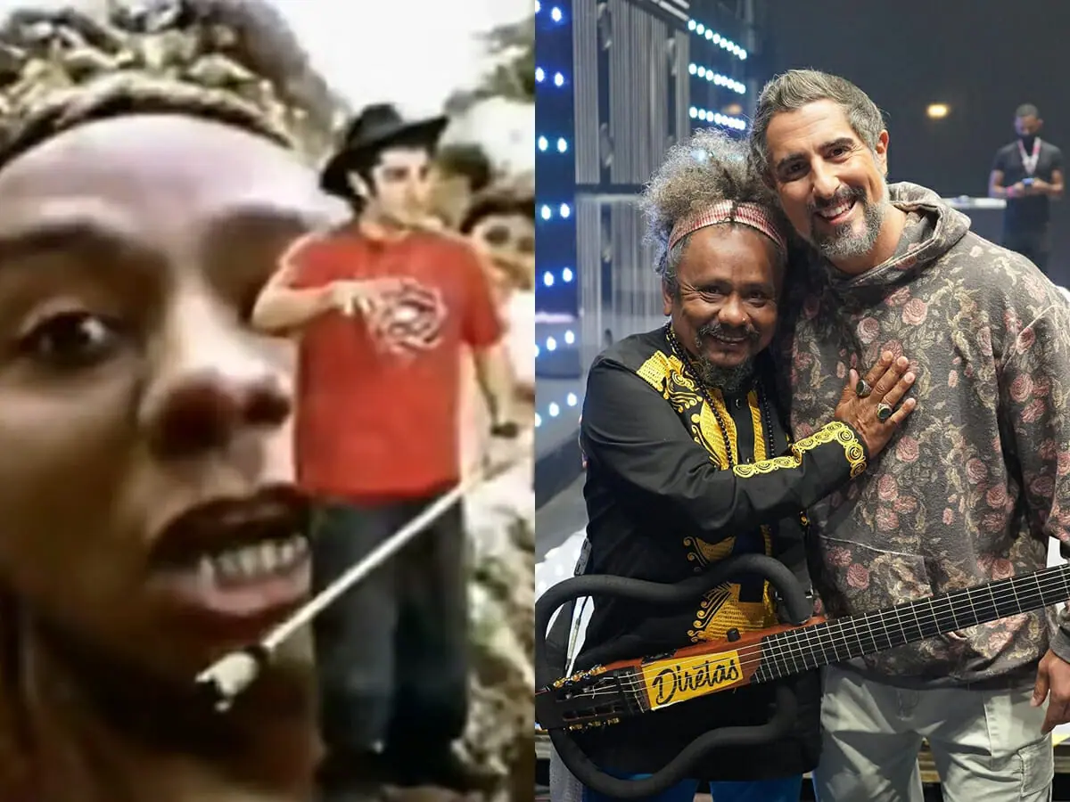 Marcos Mion tirou sarro de Chico César no Piores Clipes do Mundo e recebeu cantor no Caldeirão