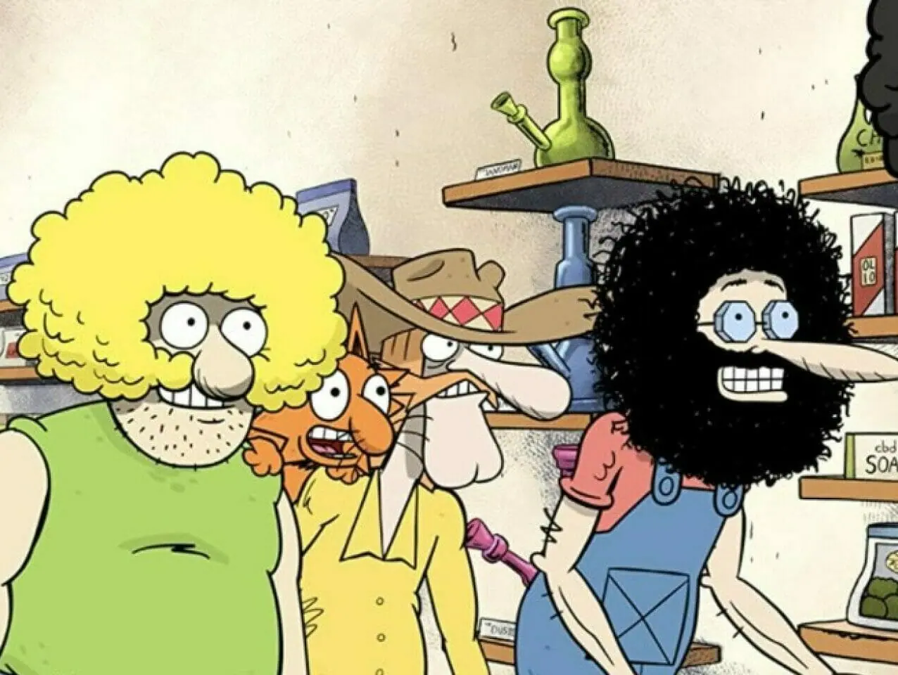 Trecho da animação As Fabulosas Aventuras dos Freak Brothers (Reprodução/Gshow)