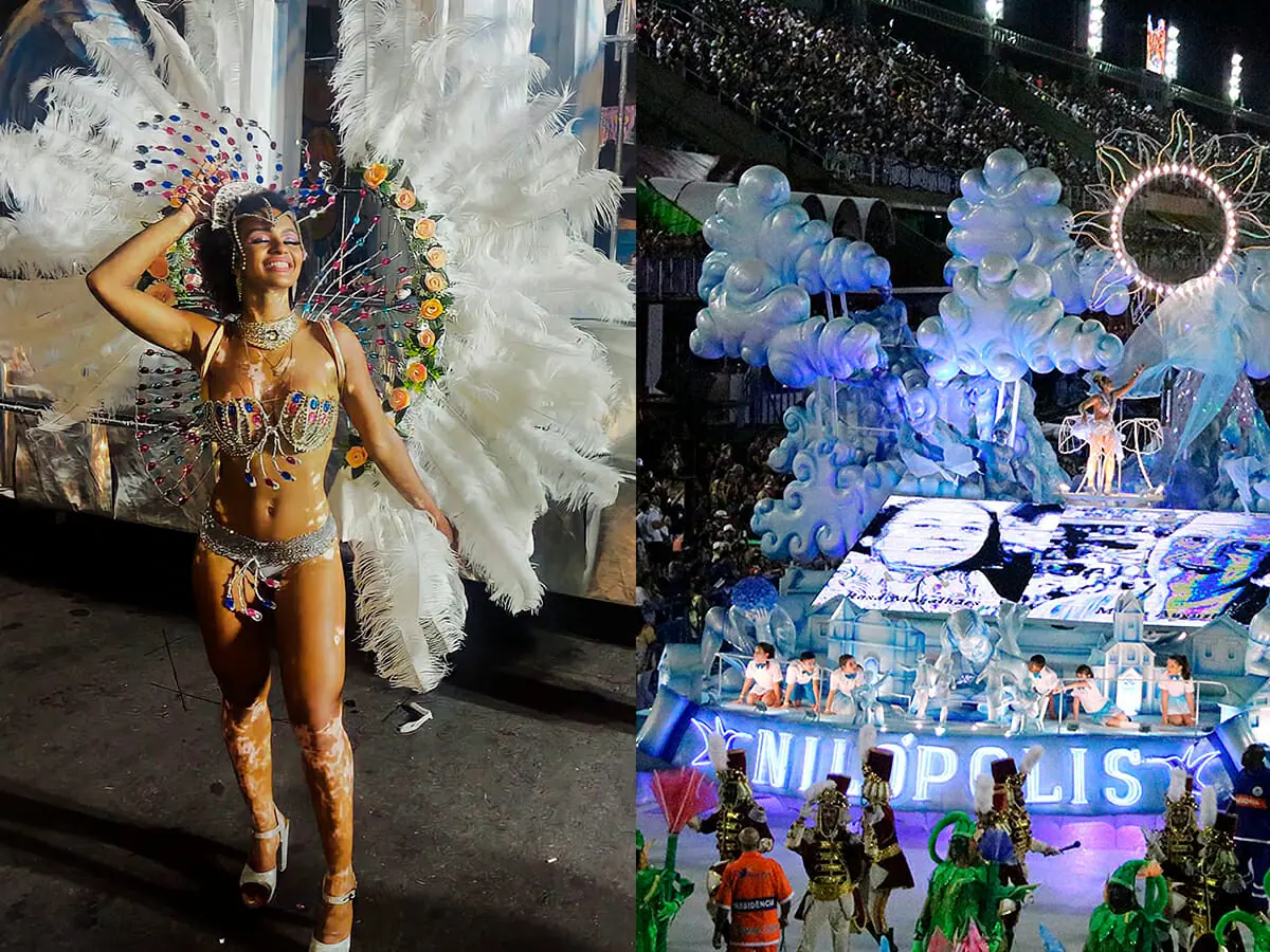 Natália do BBB 22 e Beija-Flor de Nilópolis na Sapucaí (Reprodução)