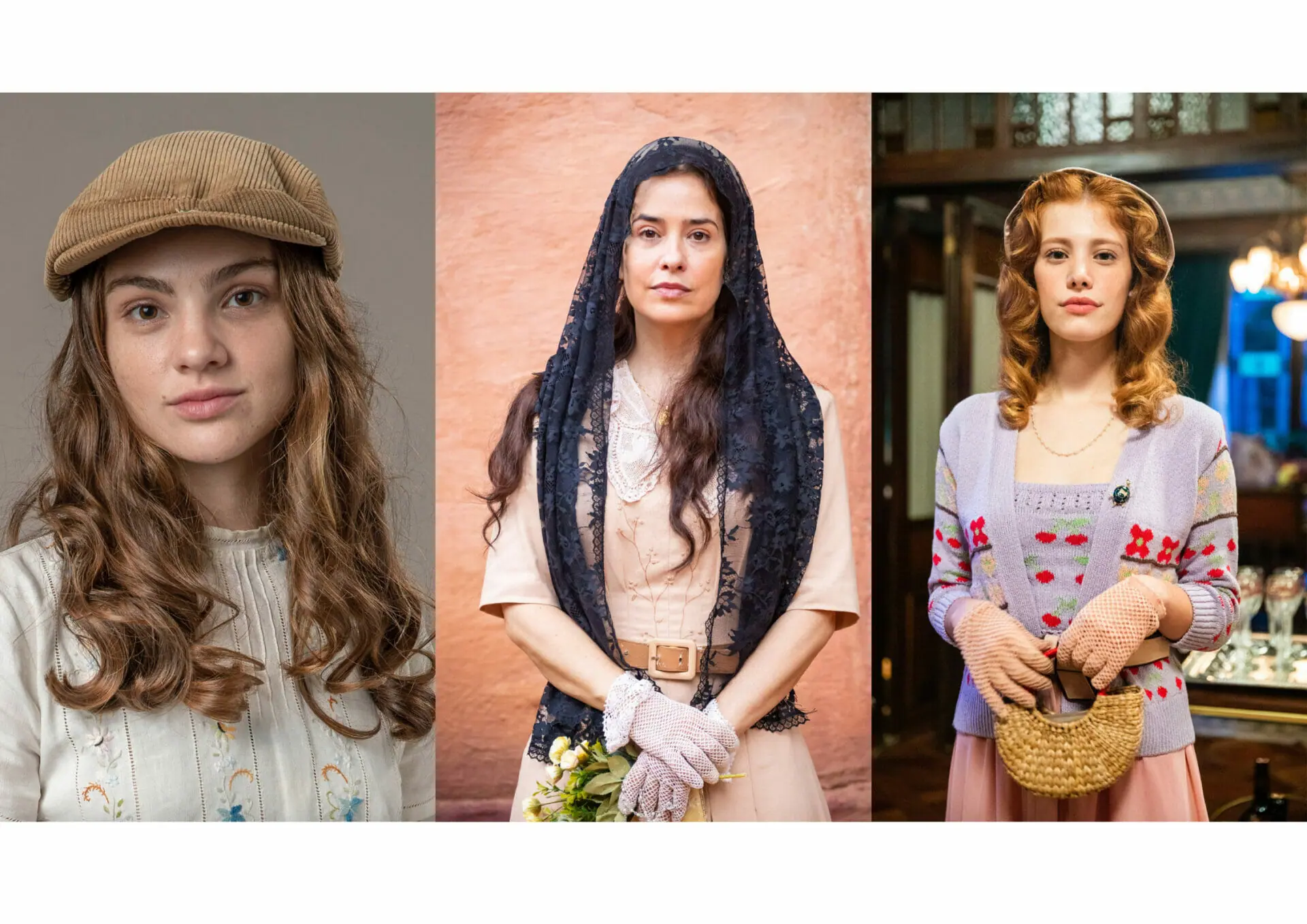 Olívia (Débora Ozório), Heloísa (Paloma Duarte) e Arminda (Caroline Dallarosa) de Além da Ilusão (Divulgação)