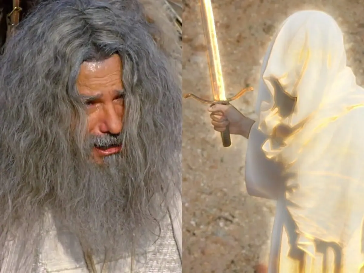 Balaão (Leonardo Vieira) e anjo de A Bíblia