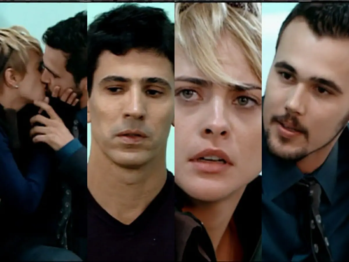 Carolina (Juliana Silveira), Tomás (Bruno Ferrari) e Pedro (Leonardo Brício) de Chamas da Vida