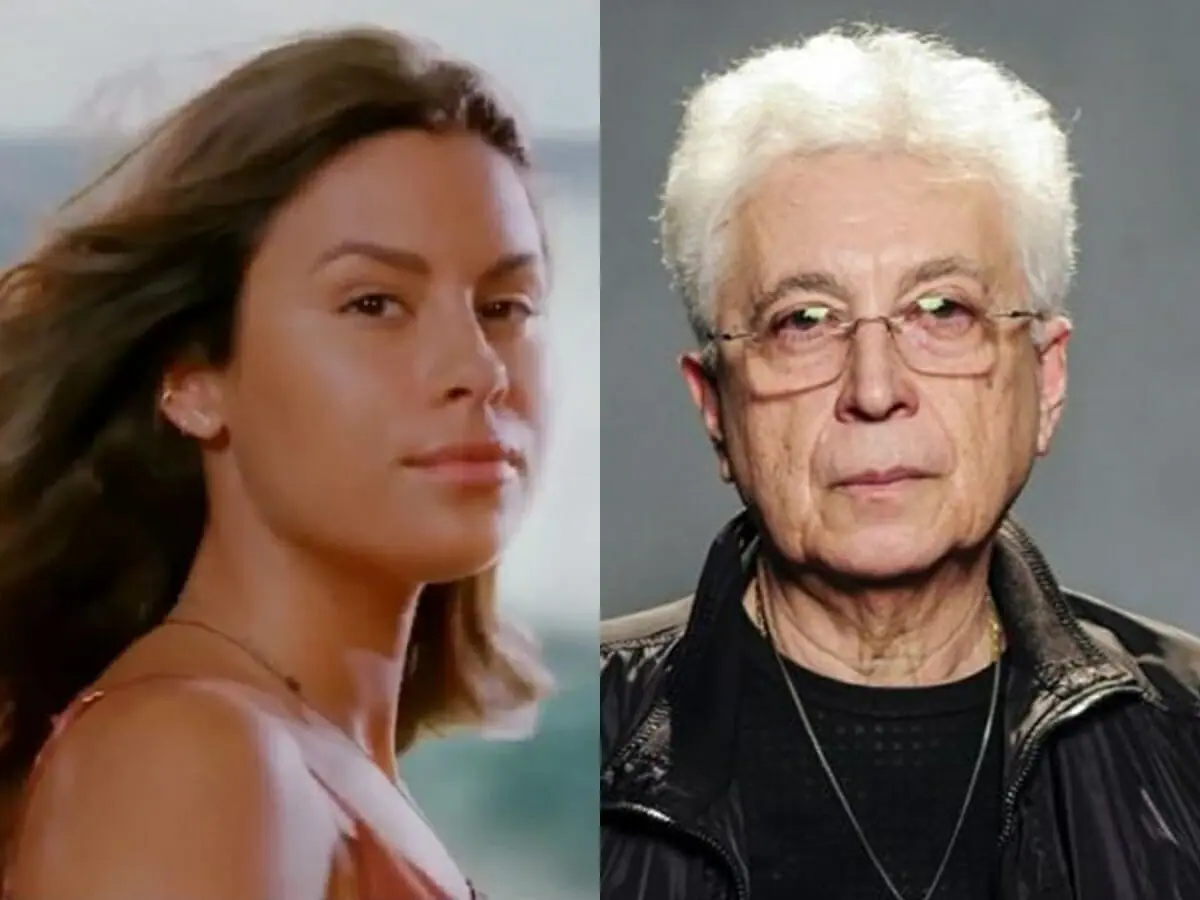 Carolina Loureiro (Nazaré) e Aguinaldo Silva (supervisor de Laços de Sangue)