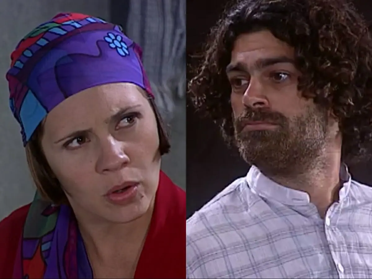 Catarina (Adriana Esteves) e Petruchio (Eduardo Moscovis) de O Cravo e a Rosa
