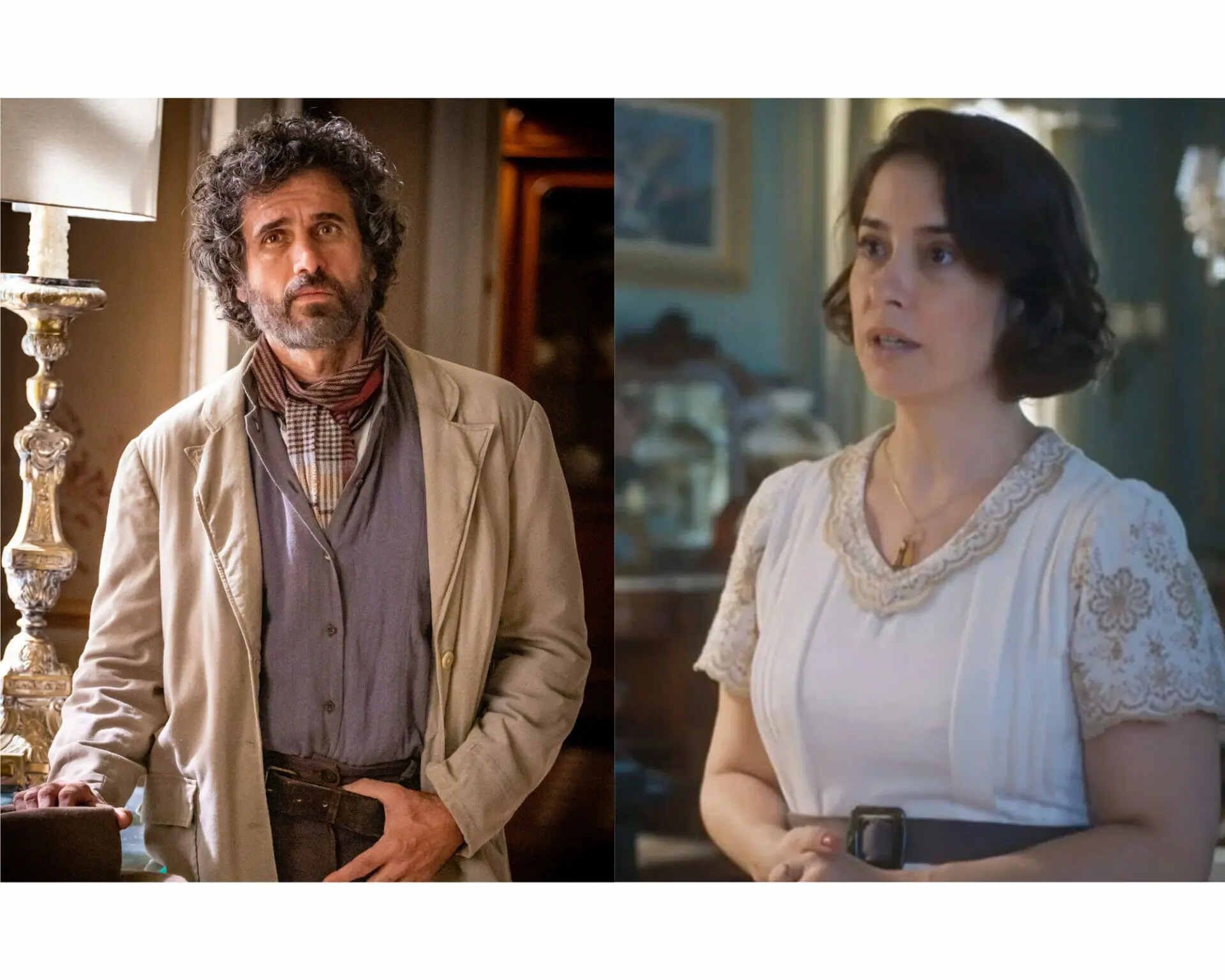 Leônidas (Eriberto Leão) e Heloísa (Paloma Duarte) de Além da Ilusão (Divulgação)