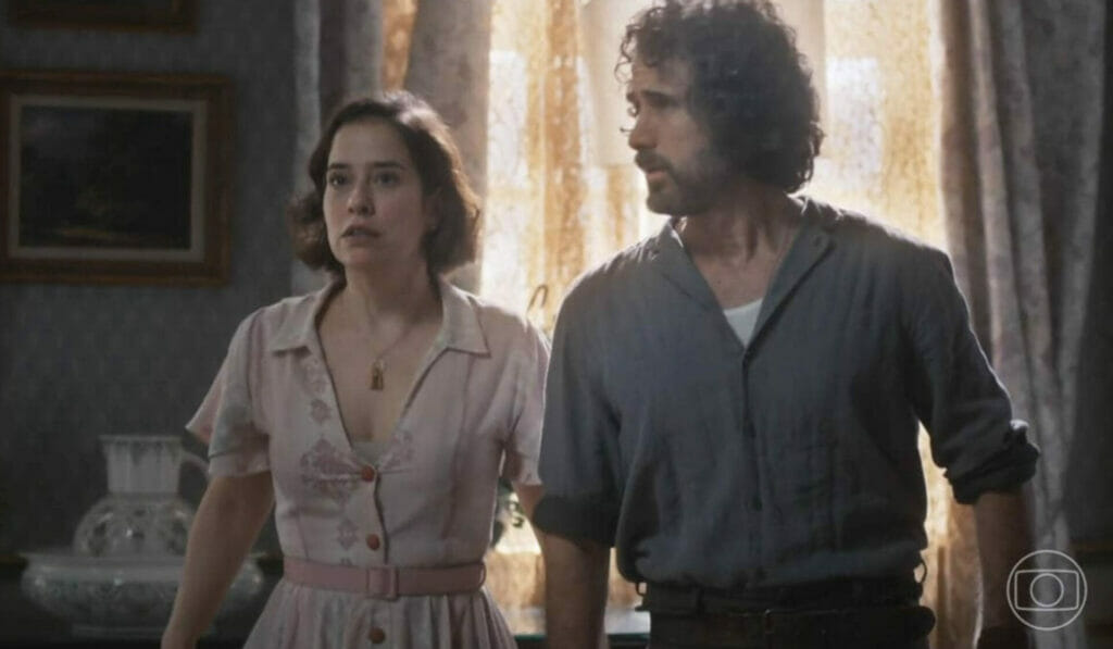 Leônidas (Eriberto Leão) e Heloísa (Paloma Duarte) de Além da Ilusão (Divulgação)