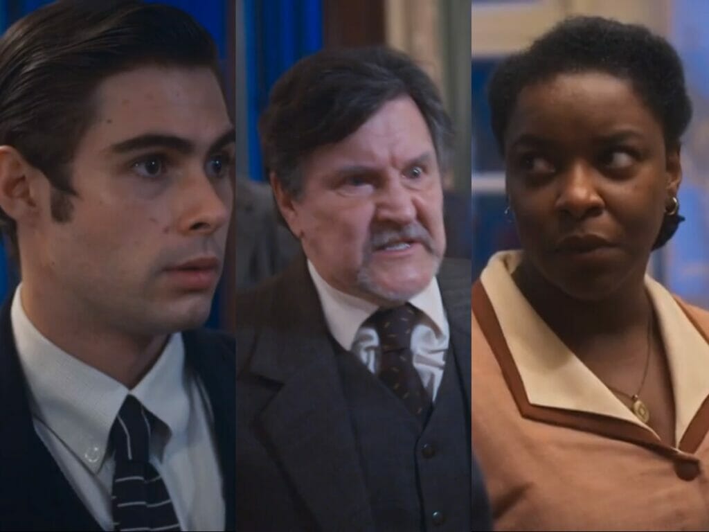 Davi (Rafael Vitti), Matias (Antonio Calloni) e Augusta (Olívia Araújo) de Além da Ilusão