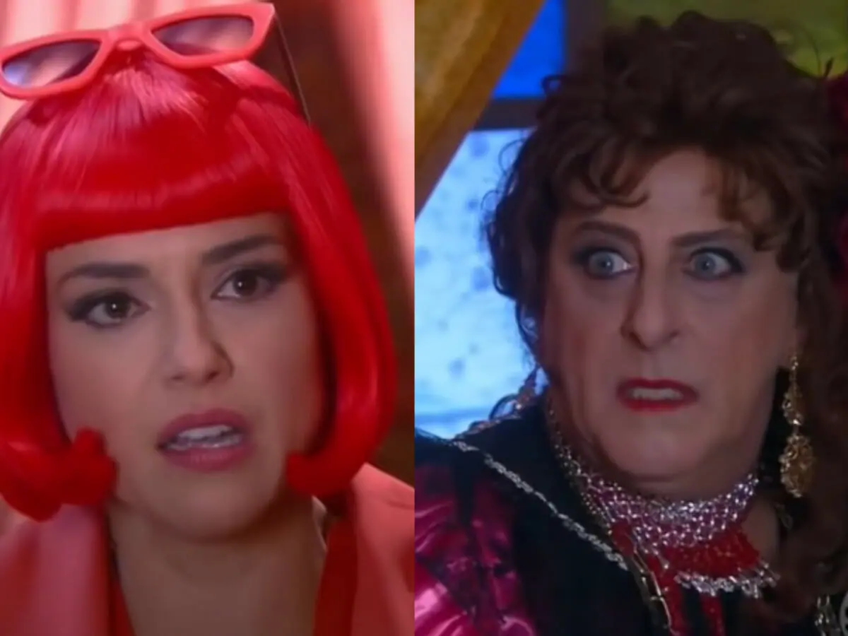 Estefânia (Priscila Sol) e Silvestre (Blota Filho) em Carinha de Anjo (Reprodução/SBT)