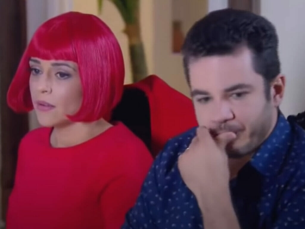 Estefânia (Priscila Sol) e Vitor (Thiago Mendonça) em Carinha de Anjo