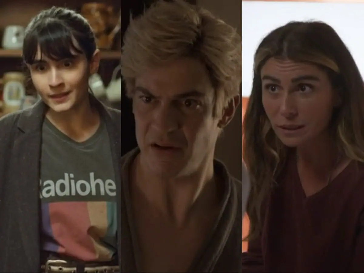 Flávia (Valentina Herszage), Guilherme (Mateus Solano) e Paula (Giovanna Antonelli) de Quanto Mais Vida, Melhor!