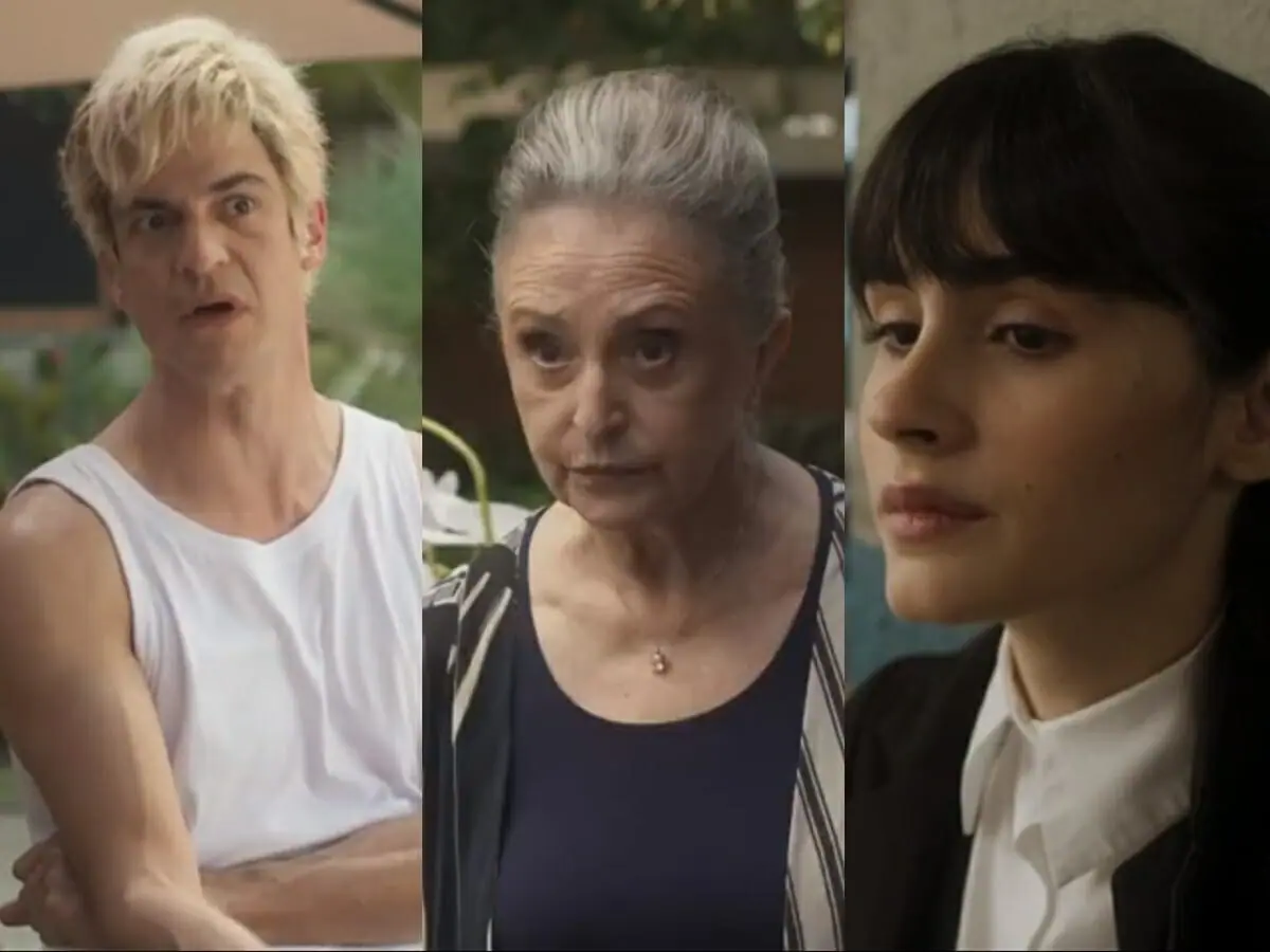 Guilherme (Mateus Solano), Celina (Ana Lucia Torre) e Flávia (Valentina Herszage) de Quanto Mais Vida, Melhor!