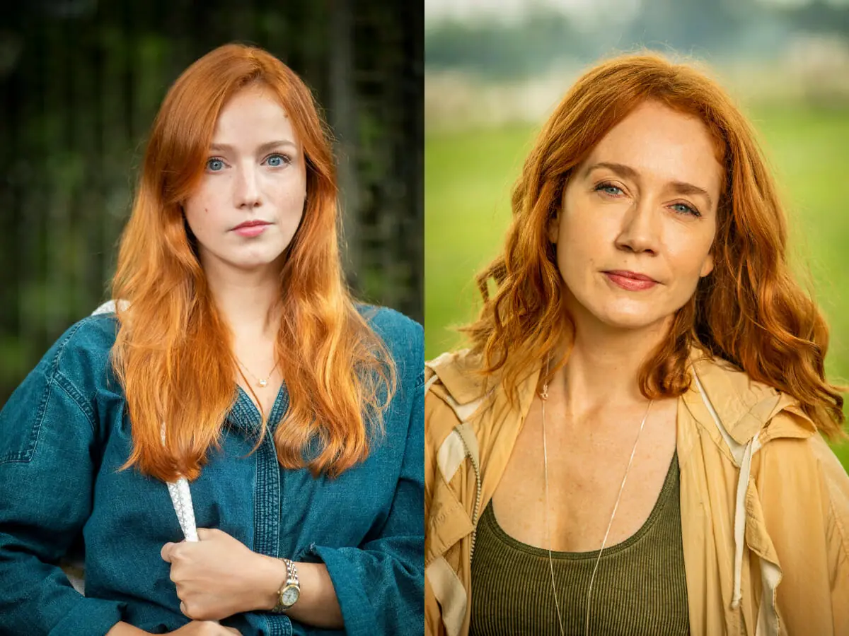 Irma (Malu Rodrigues e Camila Morgado) em Pantanal (Divulgação Globo)