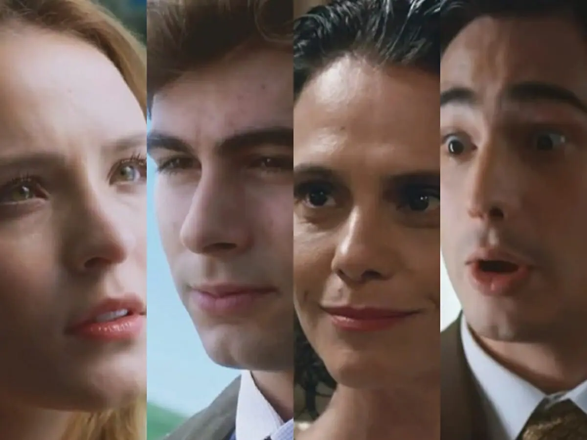 Isadora (Larissa Manoela), Davi (Rafael Vitti), Violeta (Malu Galli) e Joaquim (Danilo Mesquita) de Além da Ilusão
