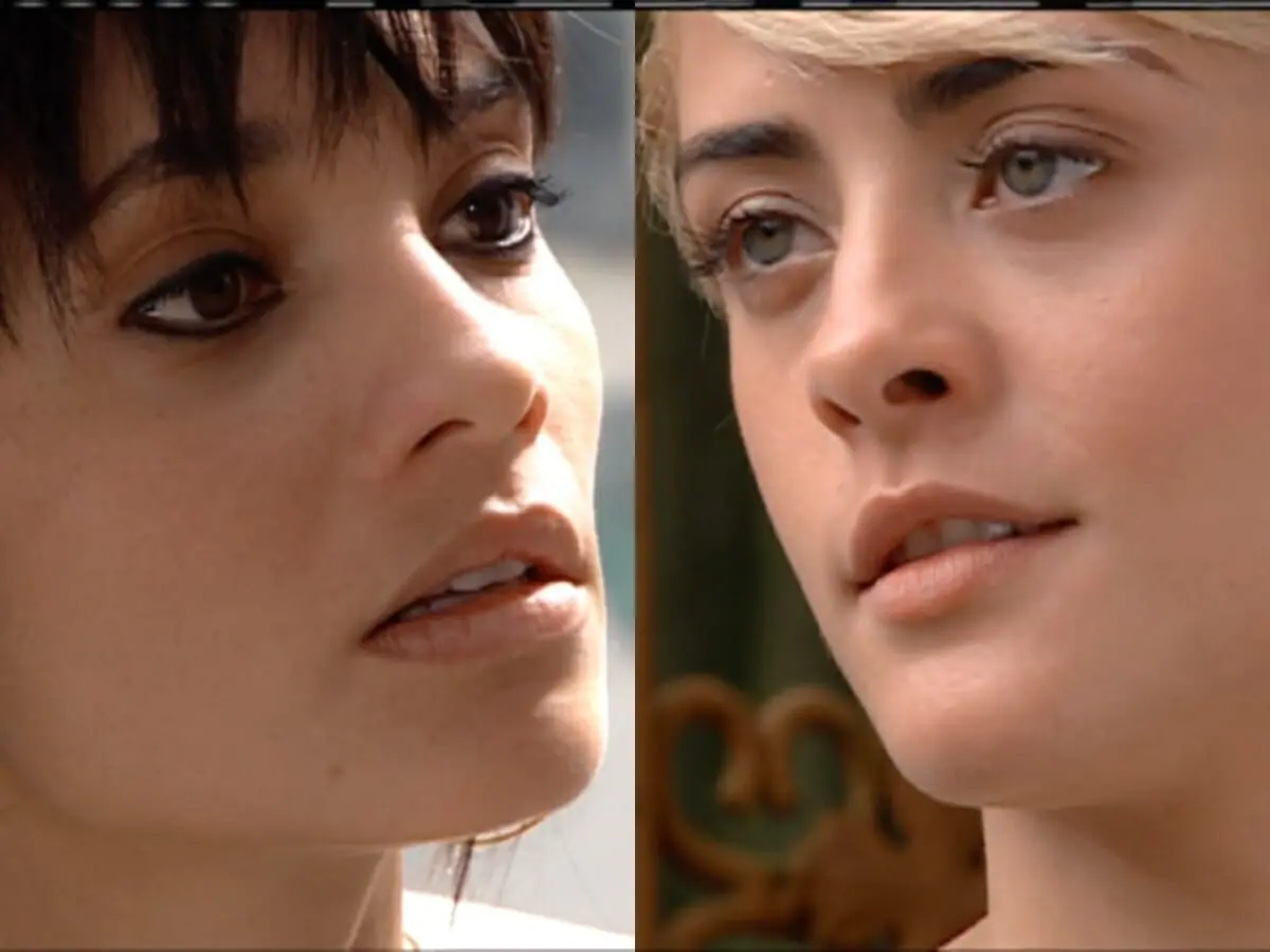 Ivonete (Amandha Lee) e Carolina (Juliana Silveira) de Chamas da Vida