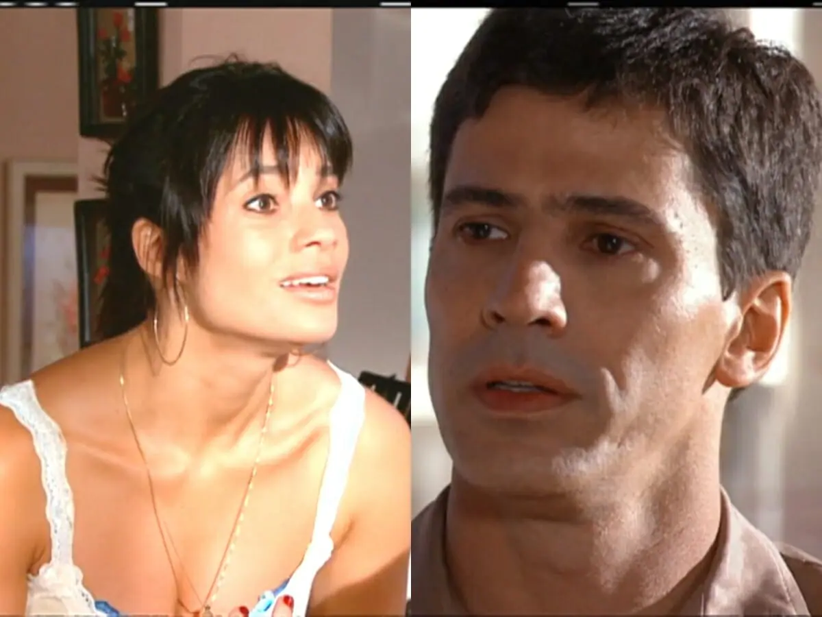 Ivonete (Amandha Lee) e Pedro (Leonardo Brício) de Chamas da Vida