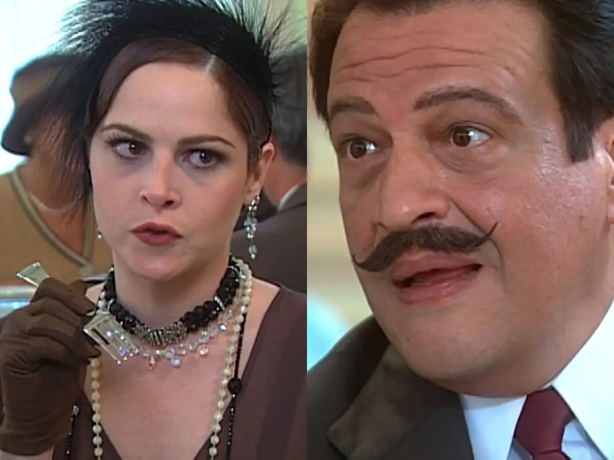 Marcela (Drica Moraes) e Batista (Luis Melo) de O Cravo e a Rosa