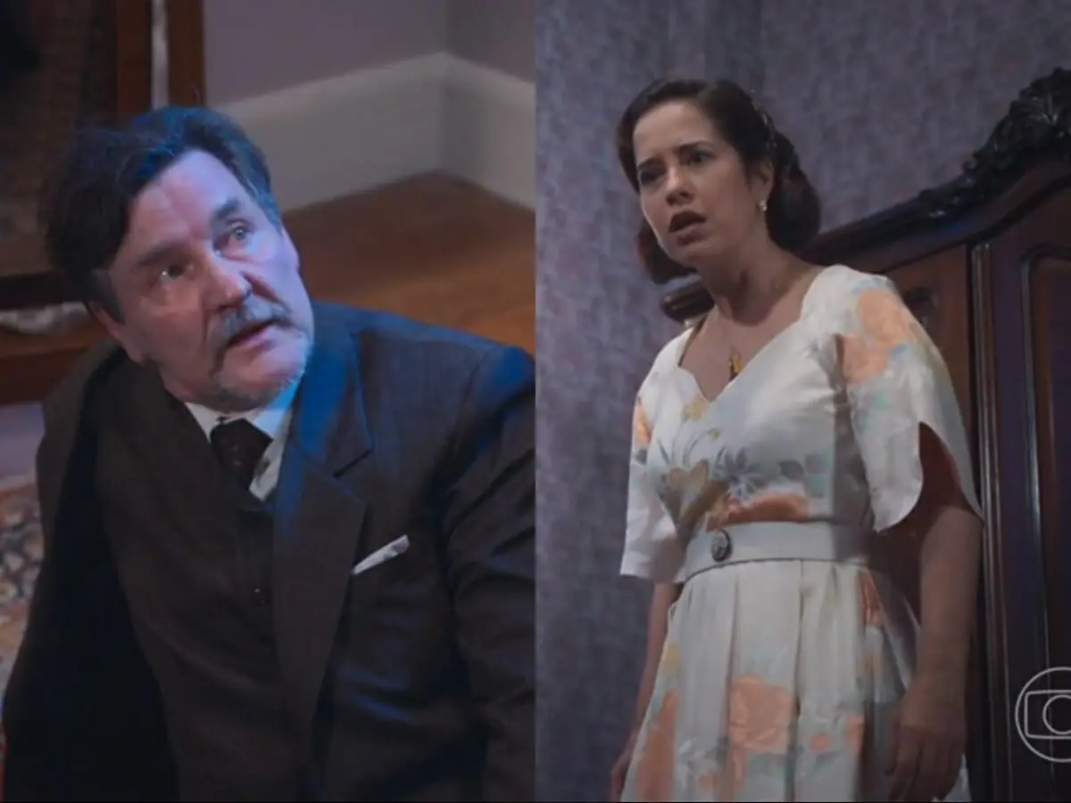 Matias (Antonio Calloni) e Heloísa (Paloma Duarte) de Além da Ilusão