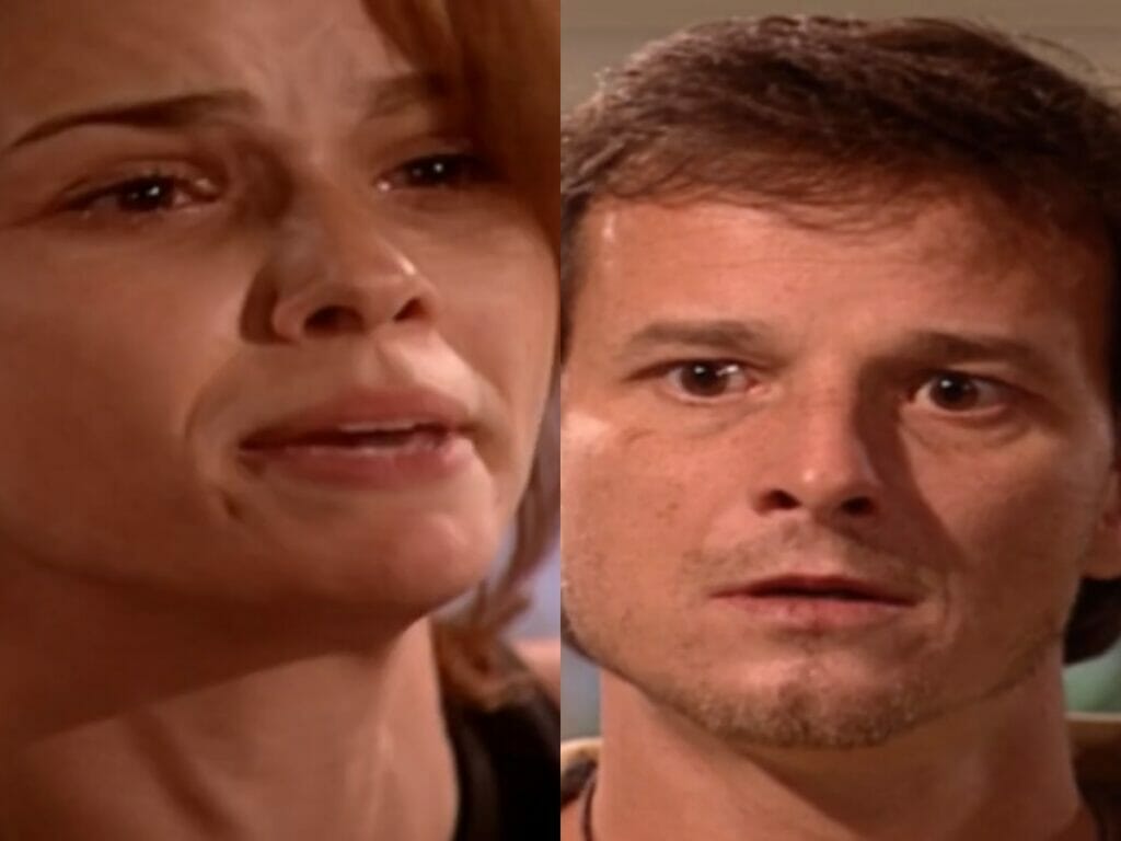 Mel (Débora Falabella) e Xande (Marcello Novaes) de O Clone