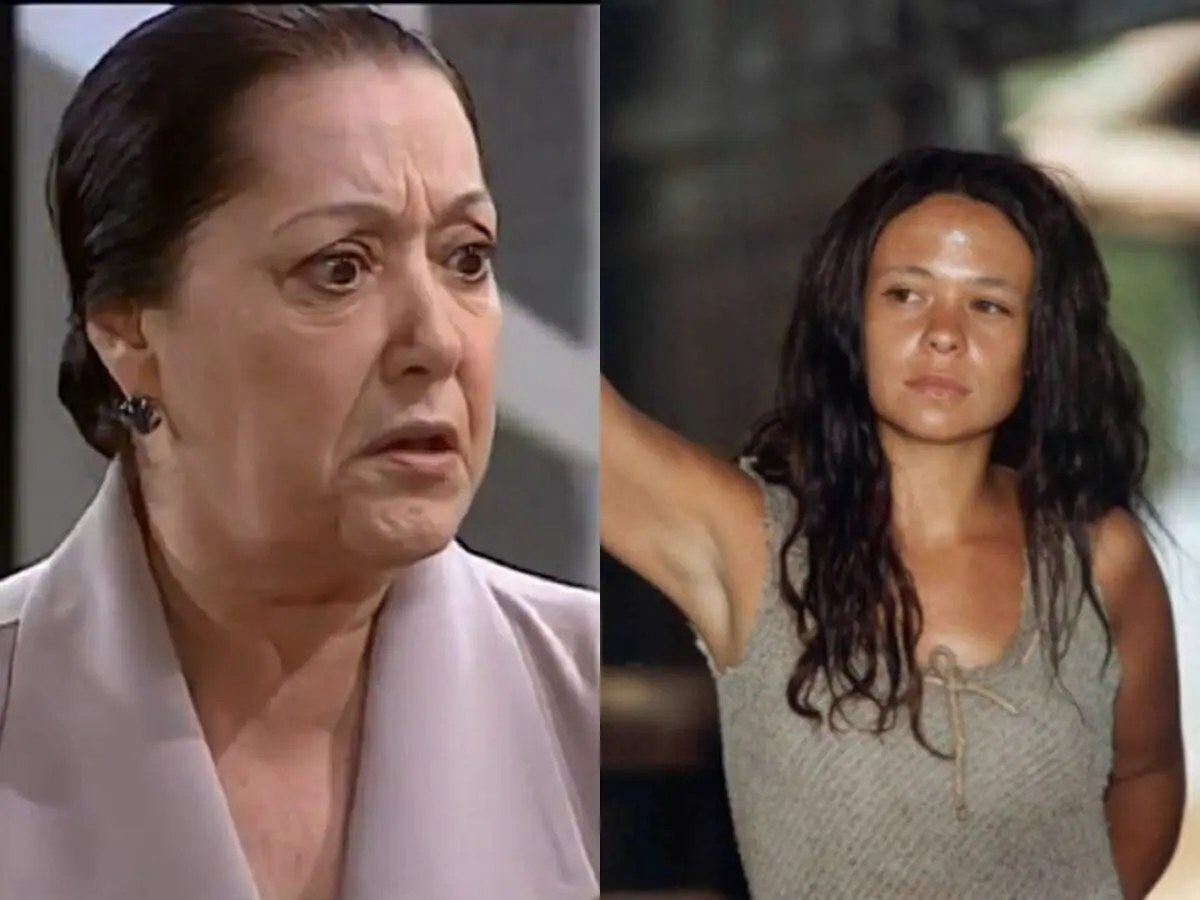 Mimosa (Suely Franco) e Lindinha (Vanessa Gerbelli) de O Cravo e a Rosa