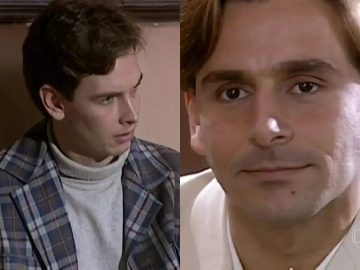 Mudinho (Carlos Evelyn) e Celso (Murilo Rosa) de O Cravo e a Rosa