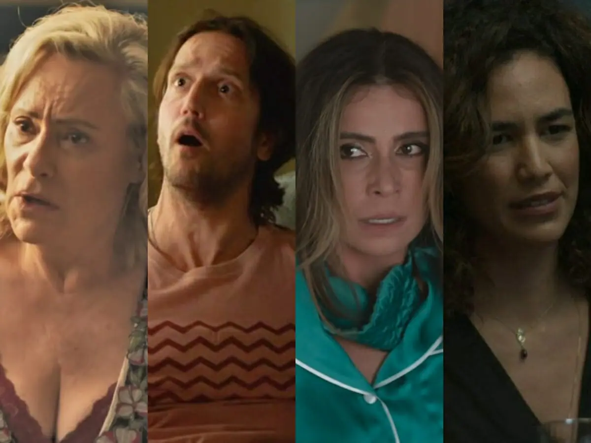 Nedda (Elizabeth Savala), Neném (Vladimir Brichta), Paula (Giovanna Antonelli) e Rose (Bárbara Colen) de Quanto Mais Vida, Melhor!