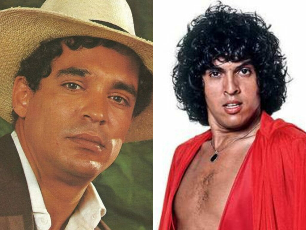 O ator Roberto Bonfim e o cantor Sidney Magal antigamente