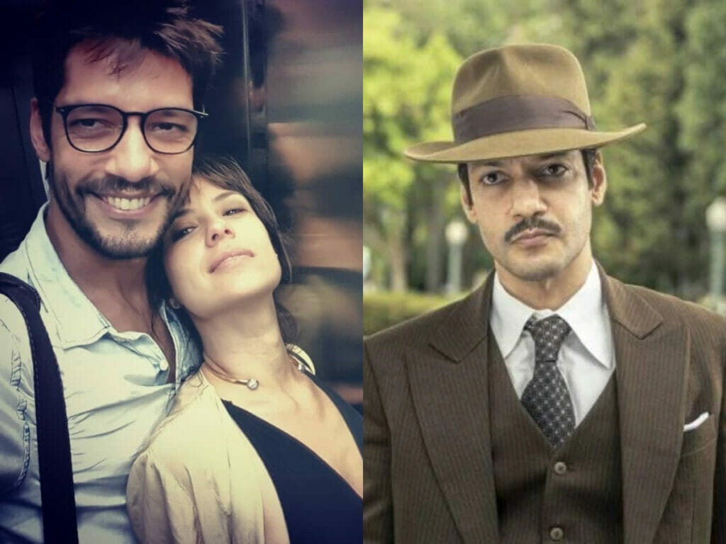 Patrick Sampaio e Andréia Horta, e ao lado, o ator como Artur em Além da Ilusão
