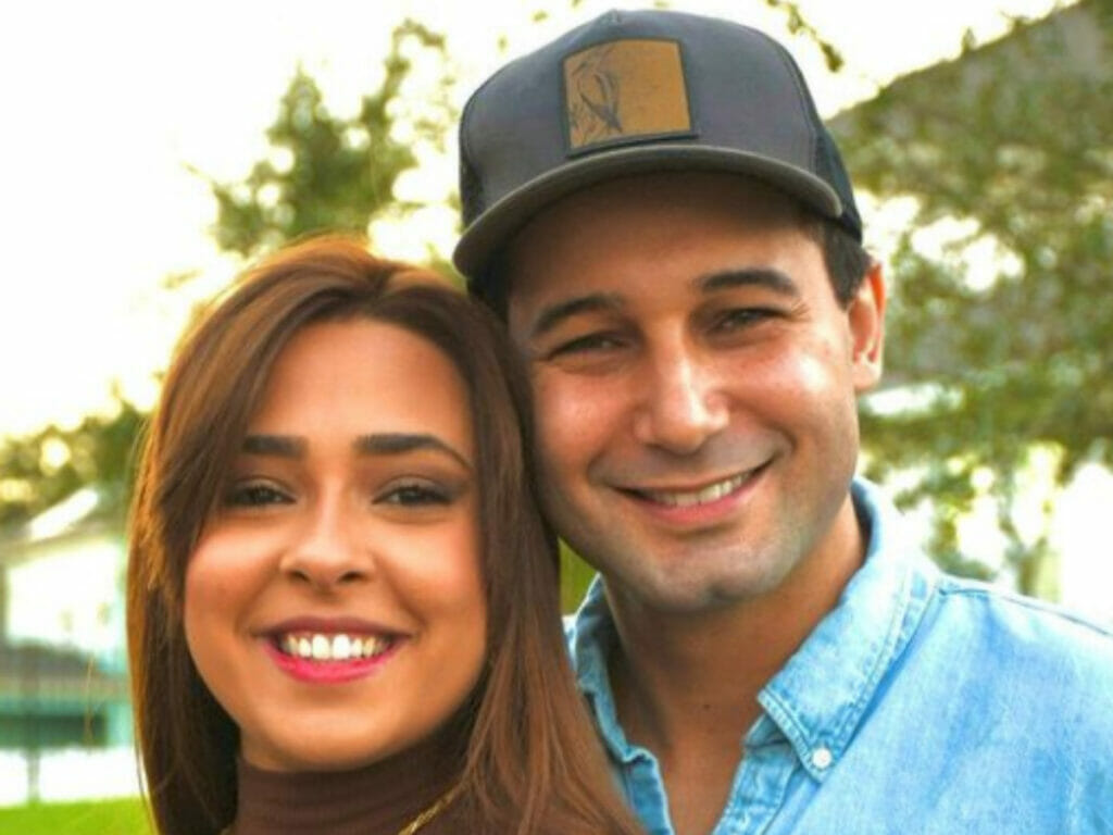 Rafael Almeida e a noiva Marjorie Andrade