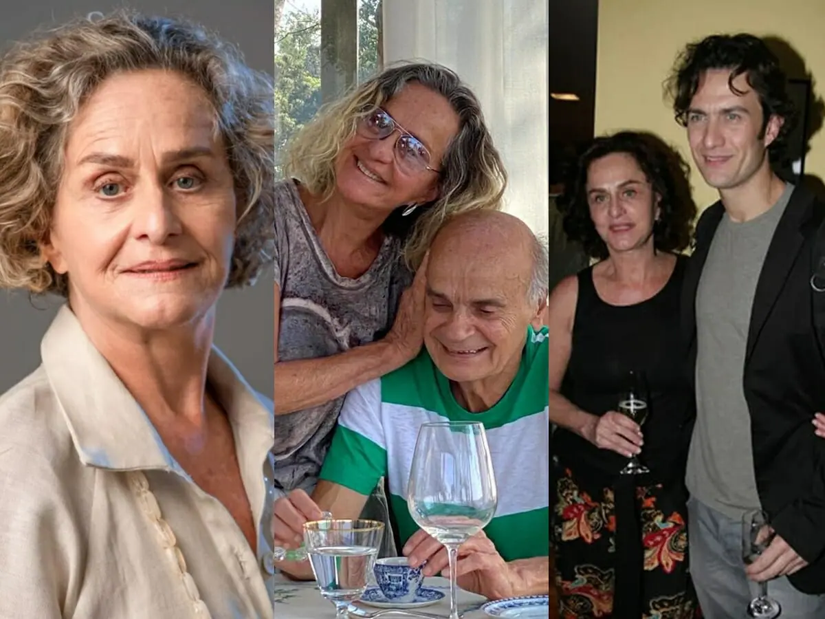Regina Braga, a Ana Virgínia de Um Lugar ao Sol, com Drauzio Varella e Gabriel Braga Nunes
