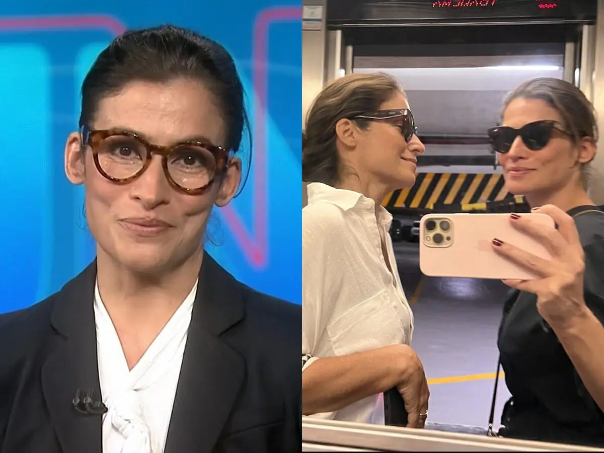 Renata Vasconcellos (dir) e a irmã gêmea Lanza Mazza (esq)