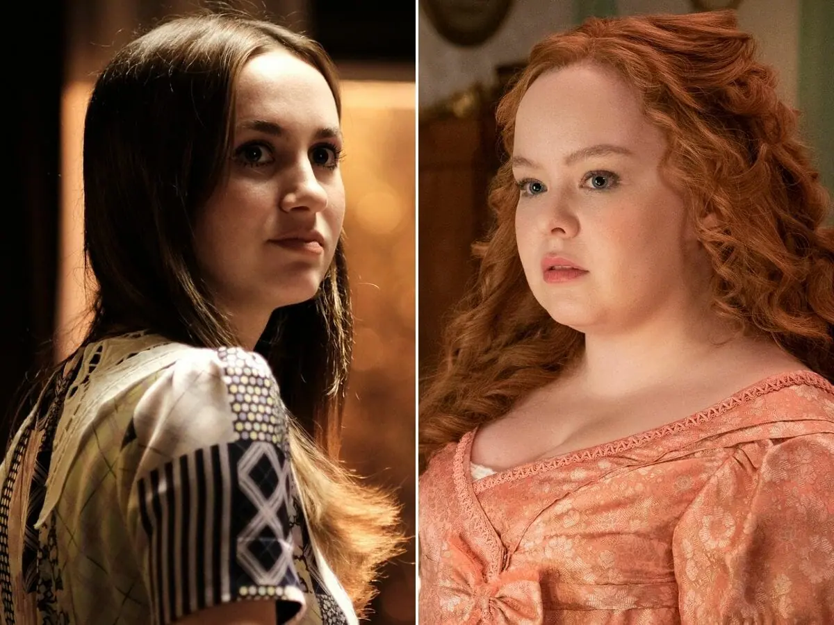 Maude Apatow em Euphoria (à esq.); Nicola Coughlan em Bridgerton