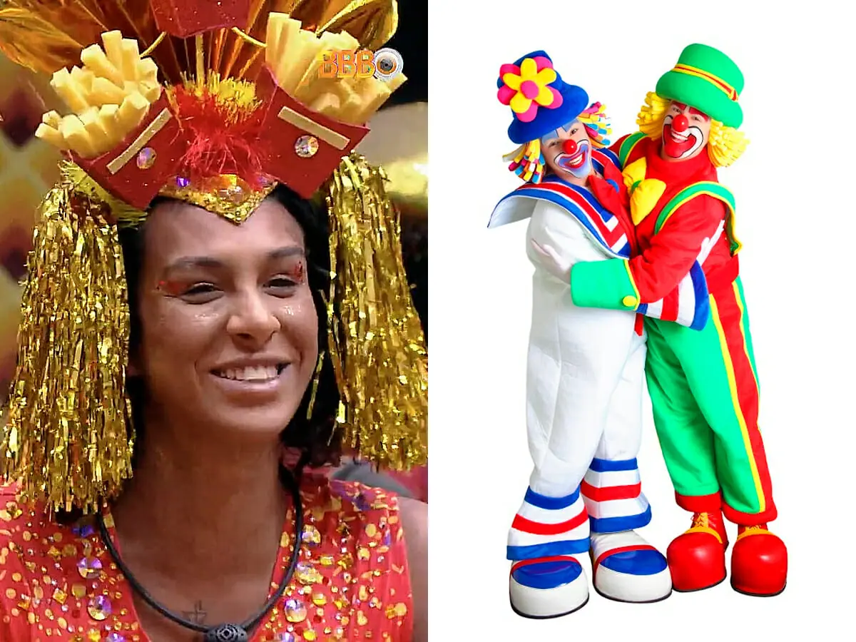 Linn da Quebrada do BBB 22 e os palhaços Patati Patatá (Reprodução)