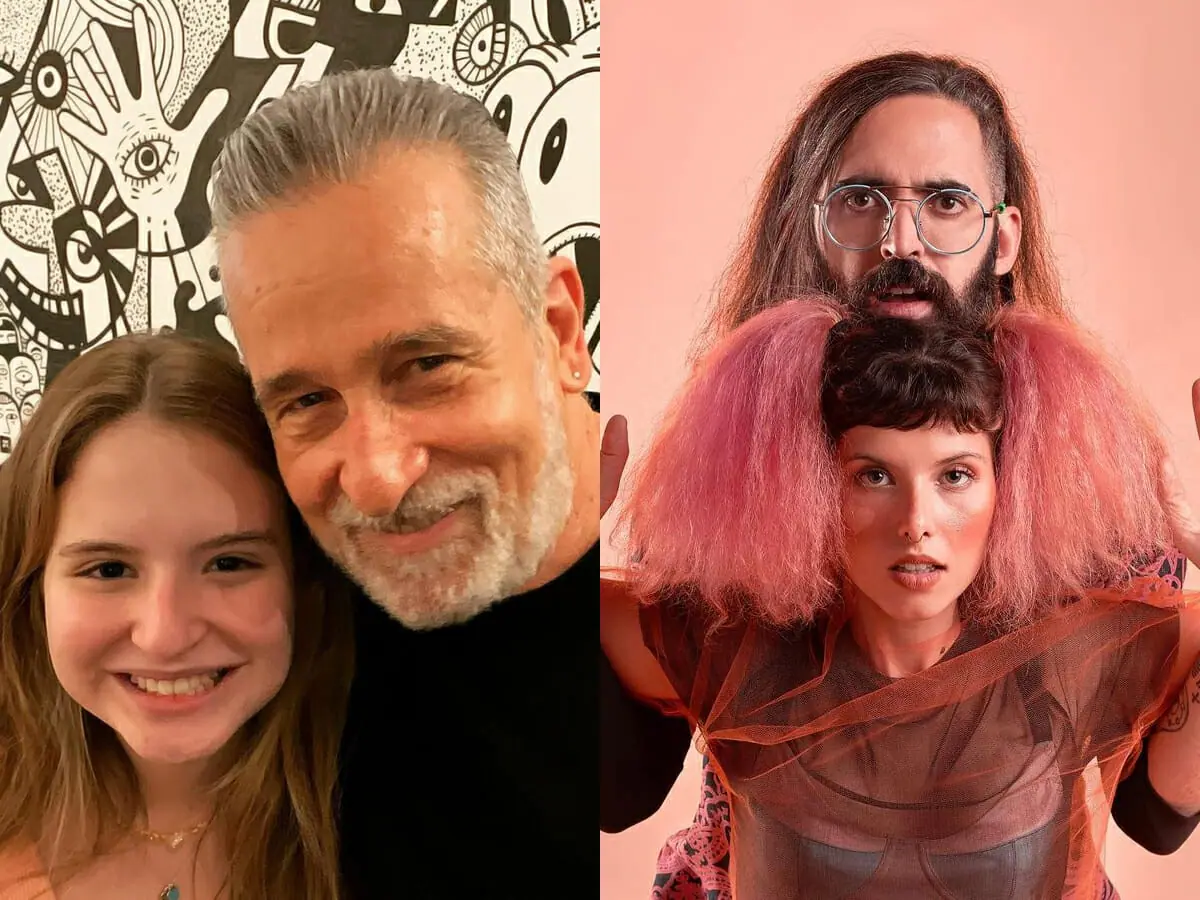 Sophia Valverde e Thomas Roth; à direita, Léo Ramos e Isa Salles, do duo Scatolove