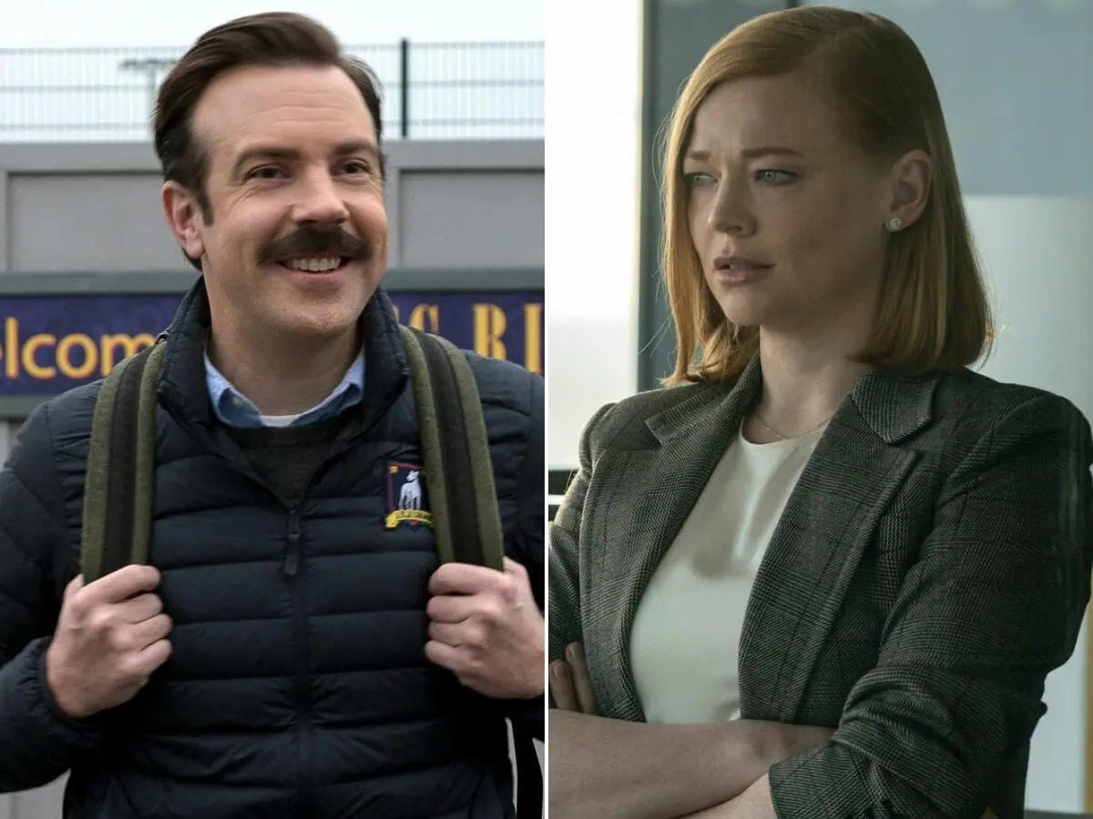 Jason Sudeikis em Ted Lasso; Sarah Snook em Succession
