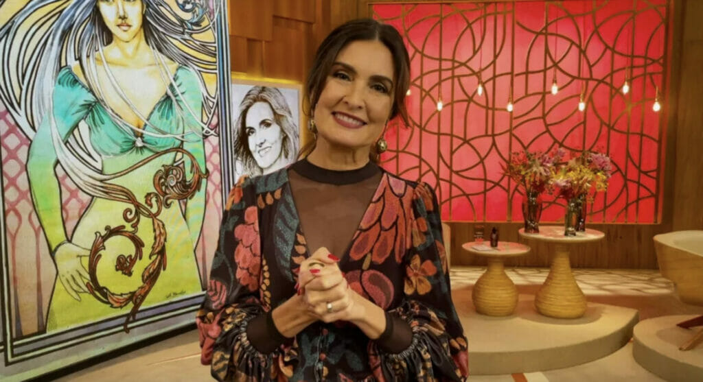 Fátima Bernardes nos bastidores do 'Encontro'