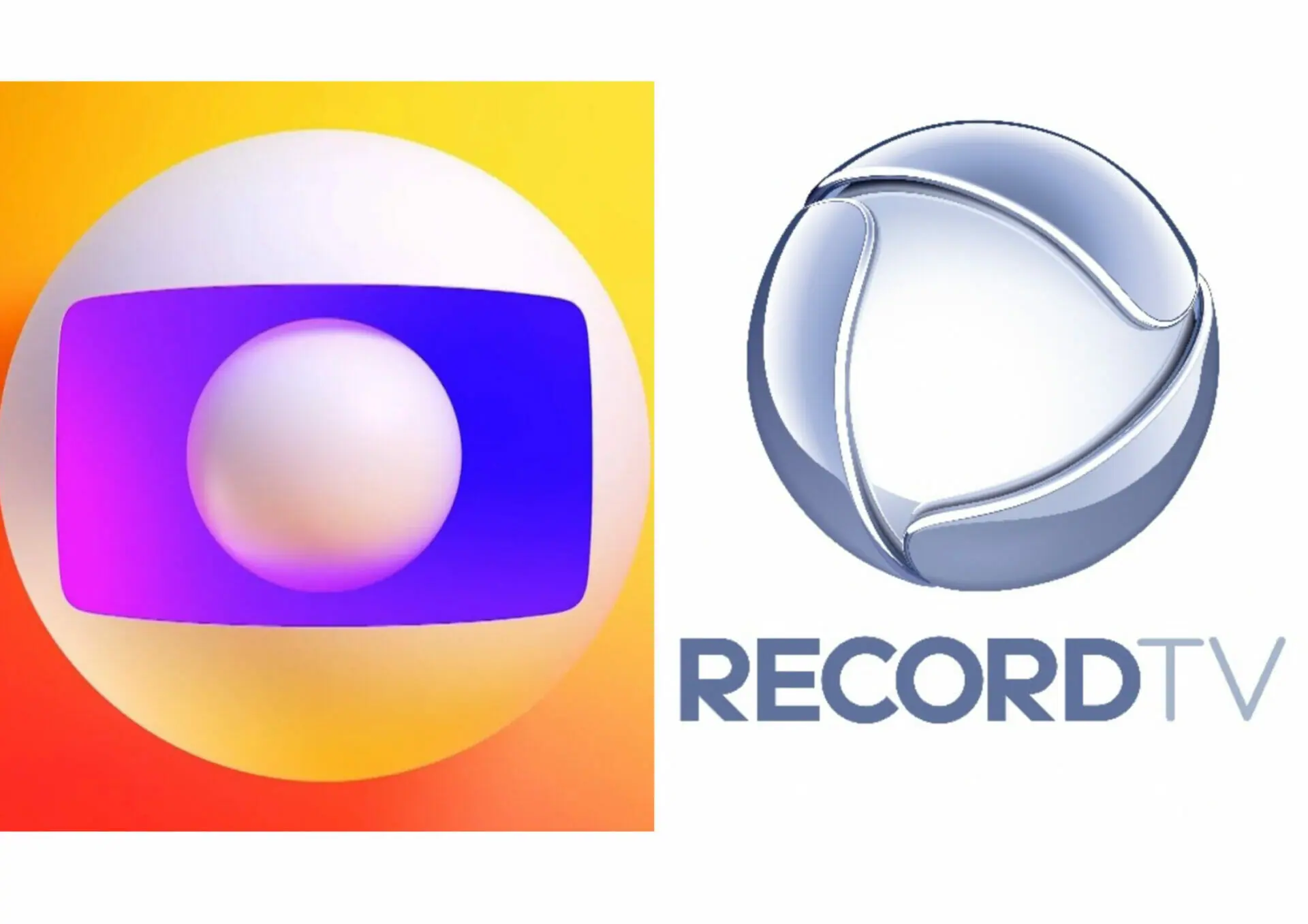 Logos da TV Globo e Record TV