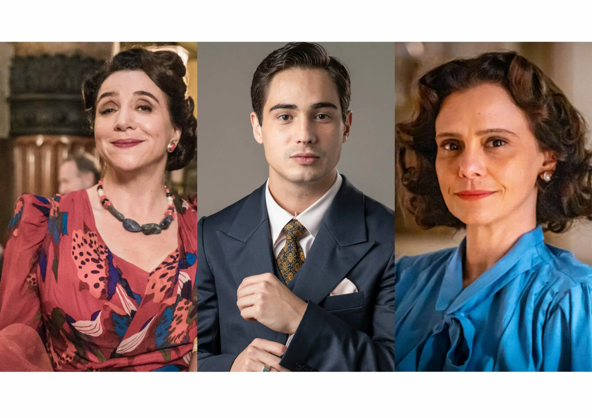 Margô (Marisa Orth), Joaquim (Danilo Mesquita) e Úrsula (Bárbara Paz) de Além da Ilusão