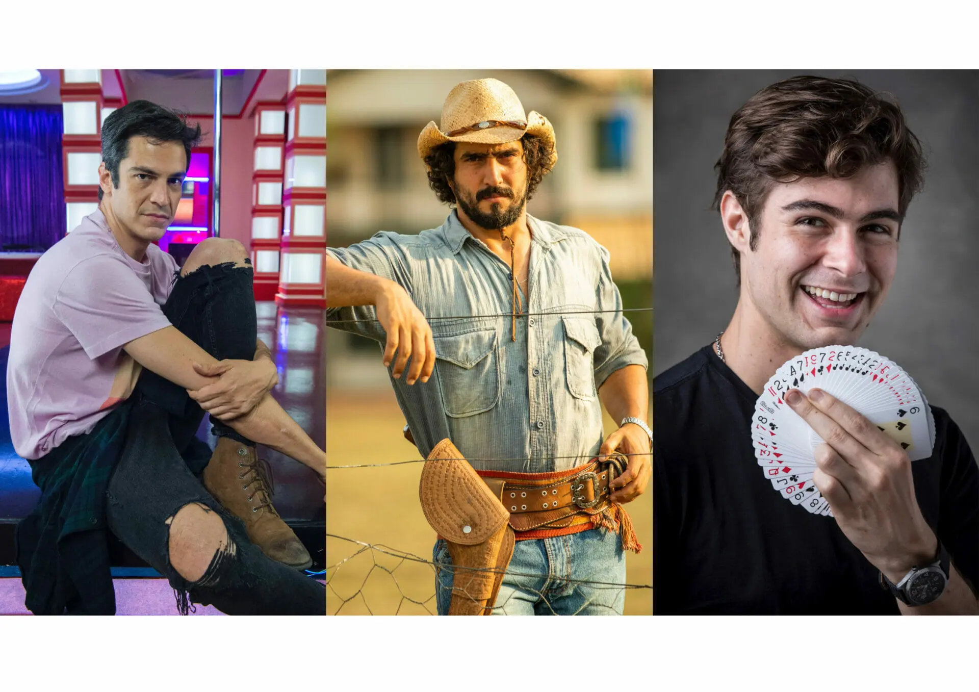 Mateus Solano, Renato Góes e Rafa Vitti em cena