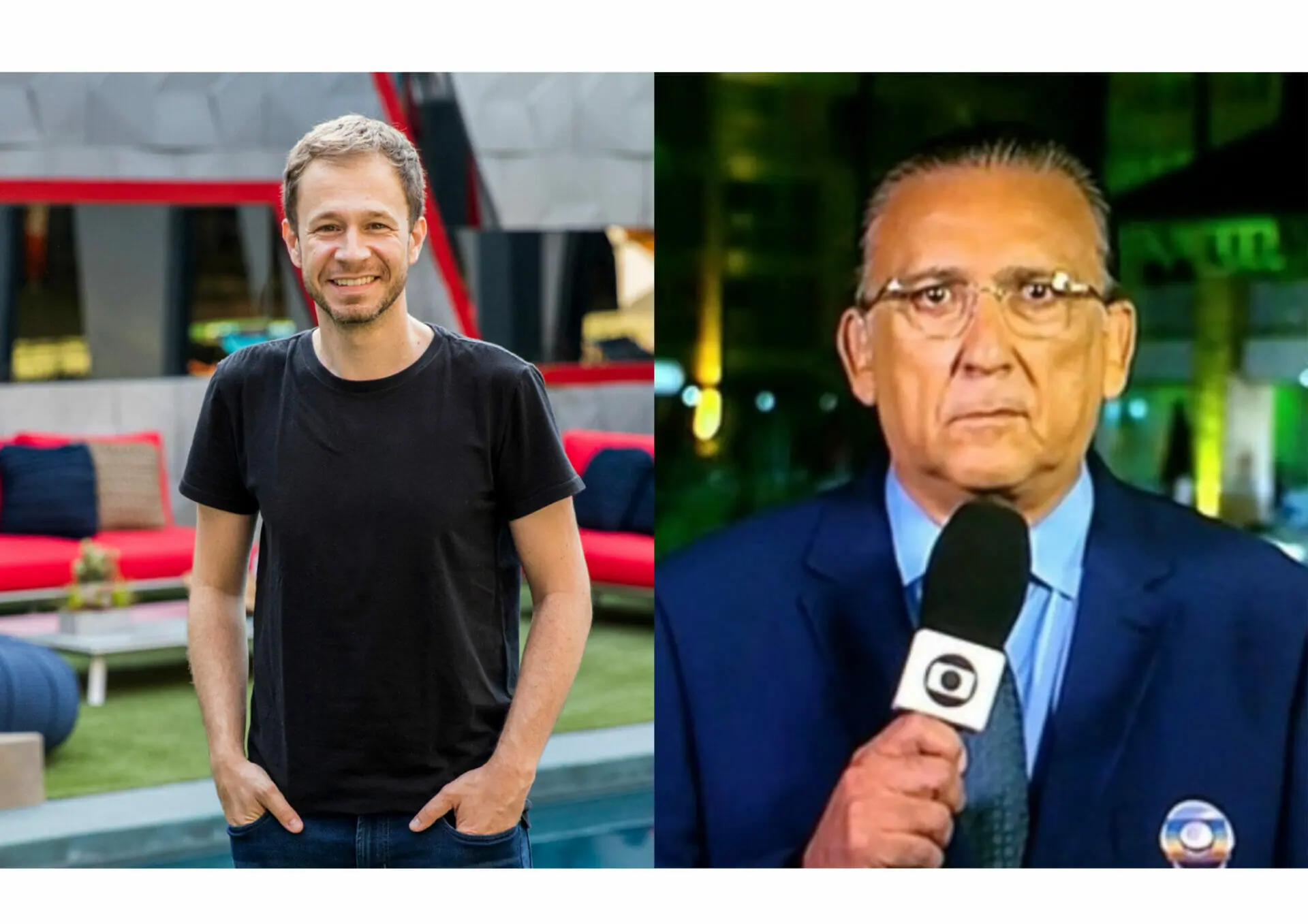 Tiago Leifert e Galvão Bueno
