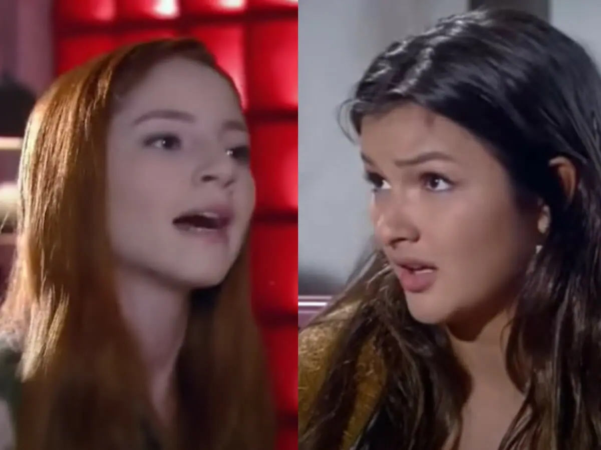 Bruna (Duda Matte) e Cassandra (Bárbara Maia) em Carinha de Anjo