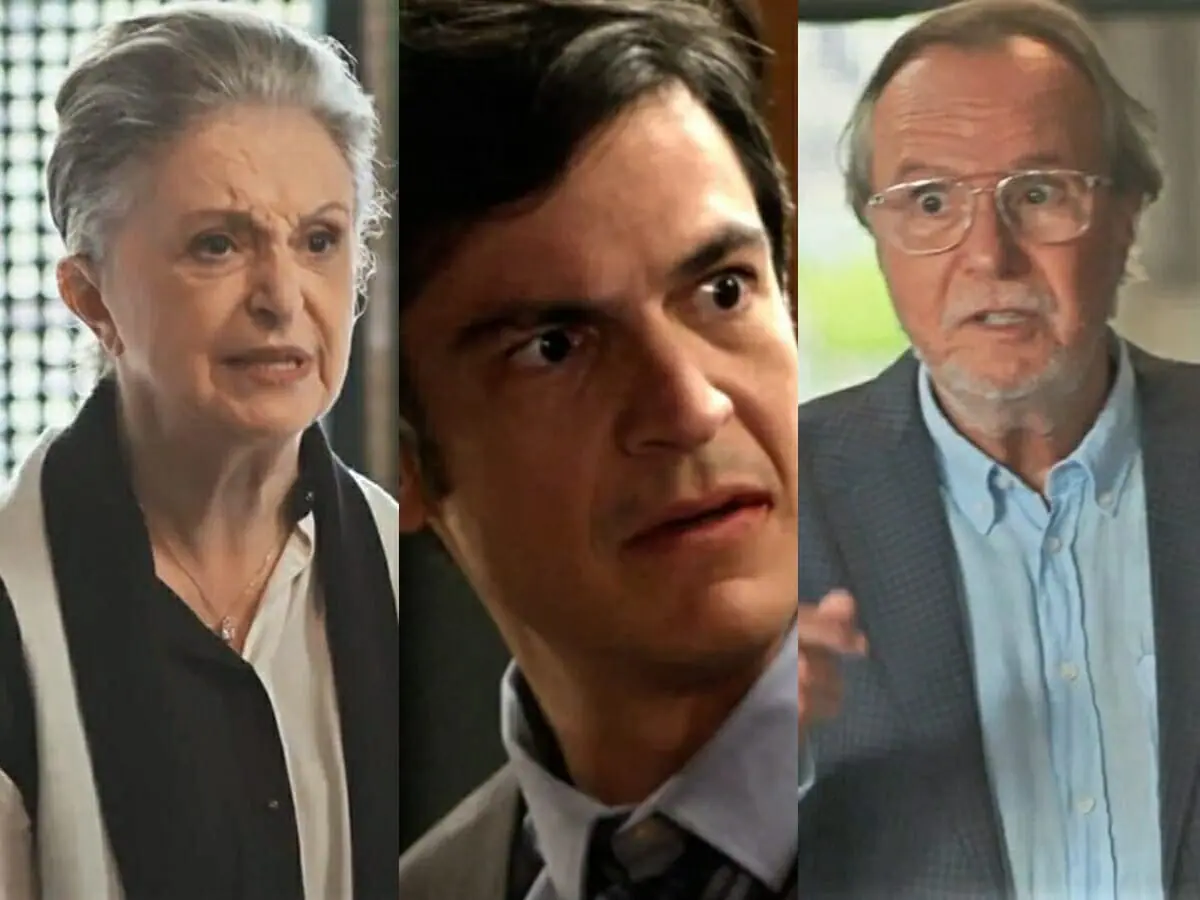 Celina (Ana Lucia Torre), Guilherme (Mateus Solano) e Daniel (Tato Gabus Mendes) de Quanto Mais Vida, Melhor!