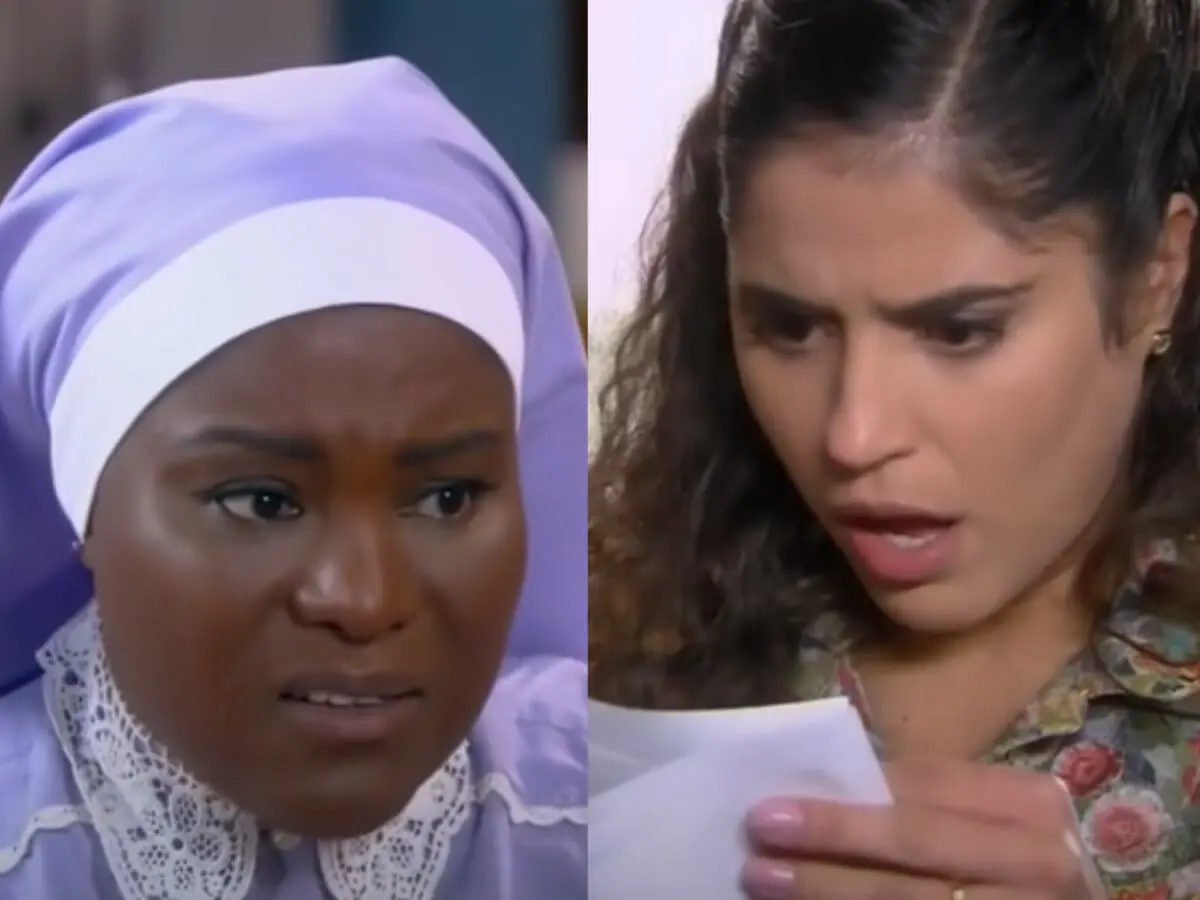 Fabiana (Karin Hils) e Diana (Camilla Camargo) em Carinha de Anjo