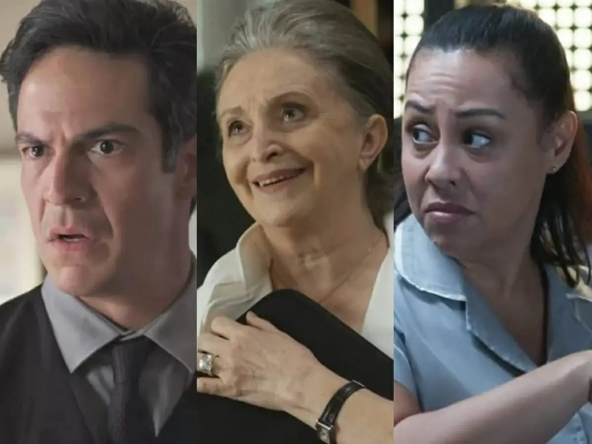 Guilherme (Mateus Solano), Celina (Ana Lucia Torre) e Deusa (Evelyn Castro) de Quanto Mais Vida, Melhor!