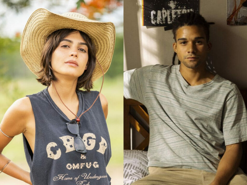 Guta (Julia Dalavia) e Marcelo (Lucas Leto) em Pantanal